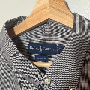 Vintage Men's Size 3XL Tall Polo Ralph Lauren Gingham Button Down 100% Cotton